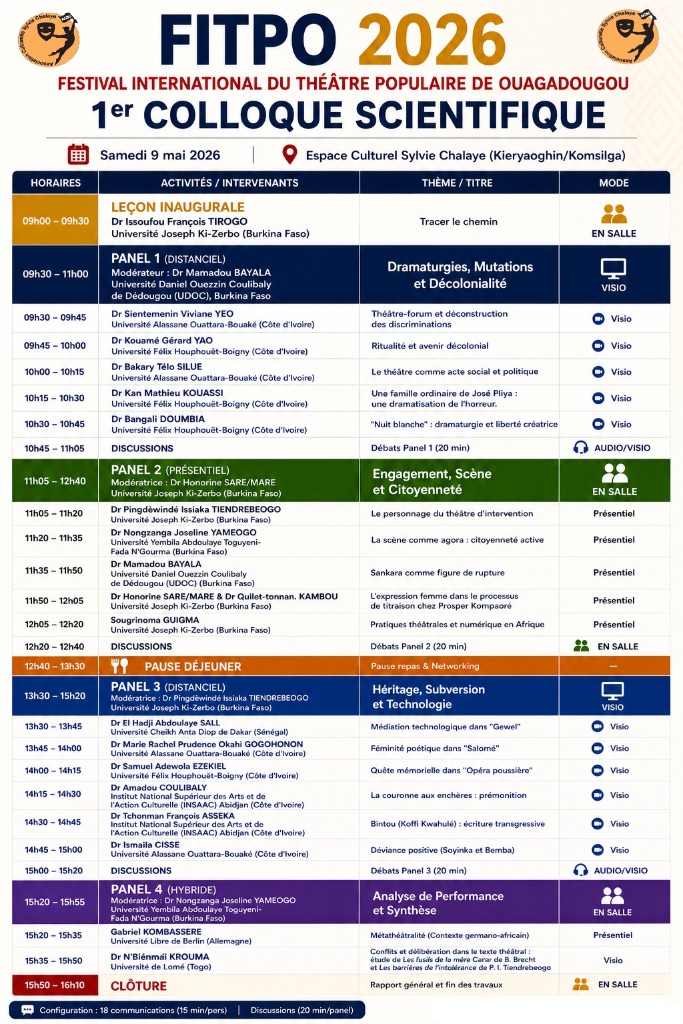 Programme FITPO 2026 — 1er Colloque Scientifique